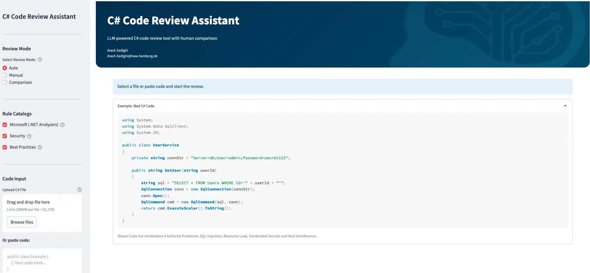C# Code Review Assistant - image 1