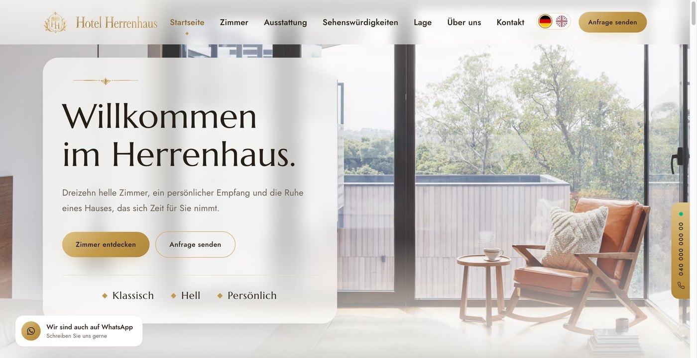 Webseite Hotel Herrenhaus