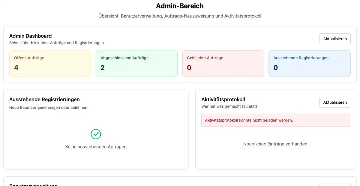 Admin-Bereich des Teamportals